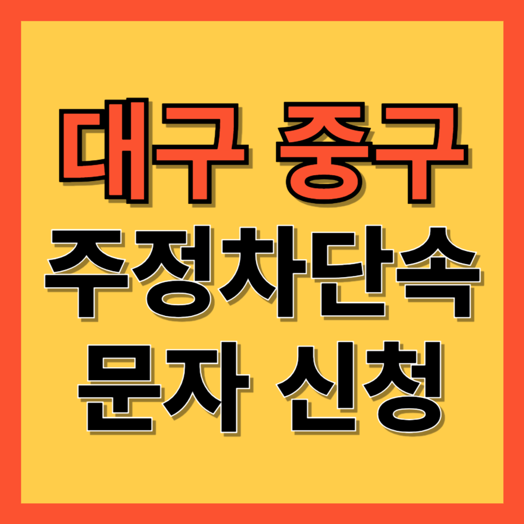 대구 중구 주정차 단속 알림 서비스 신청 방법 ❘ 주차단속 문자알림서비스