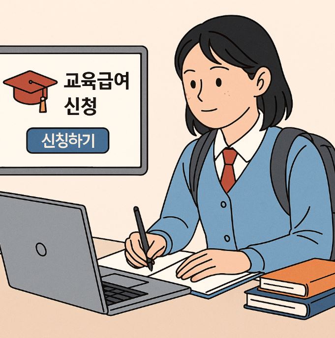 교육급여신청하는학생의 이미지