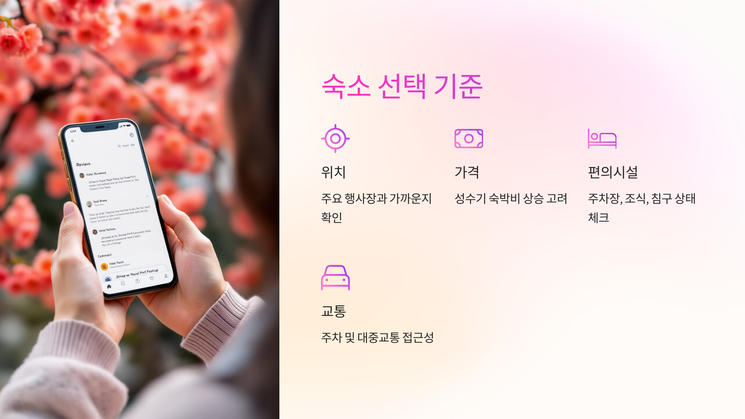 진해군항제 숙소 선택 기준