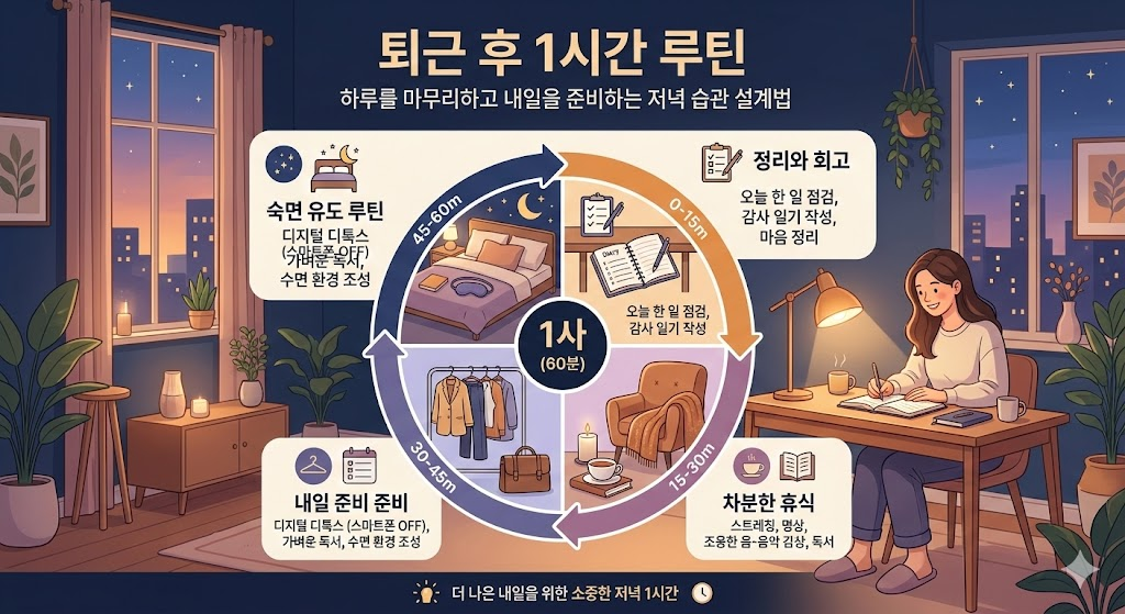퇴근 후 1시간 루틴: 하루를 마무리하고 내일을 준비하는 저녁 습관 설계법