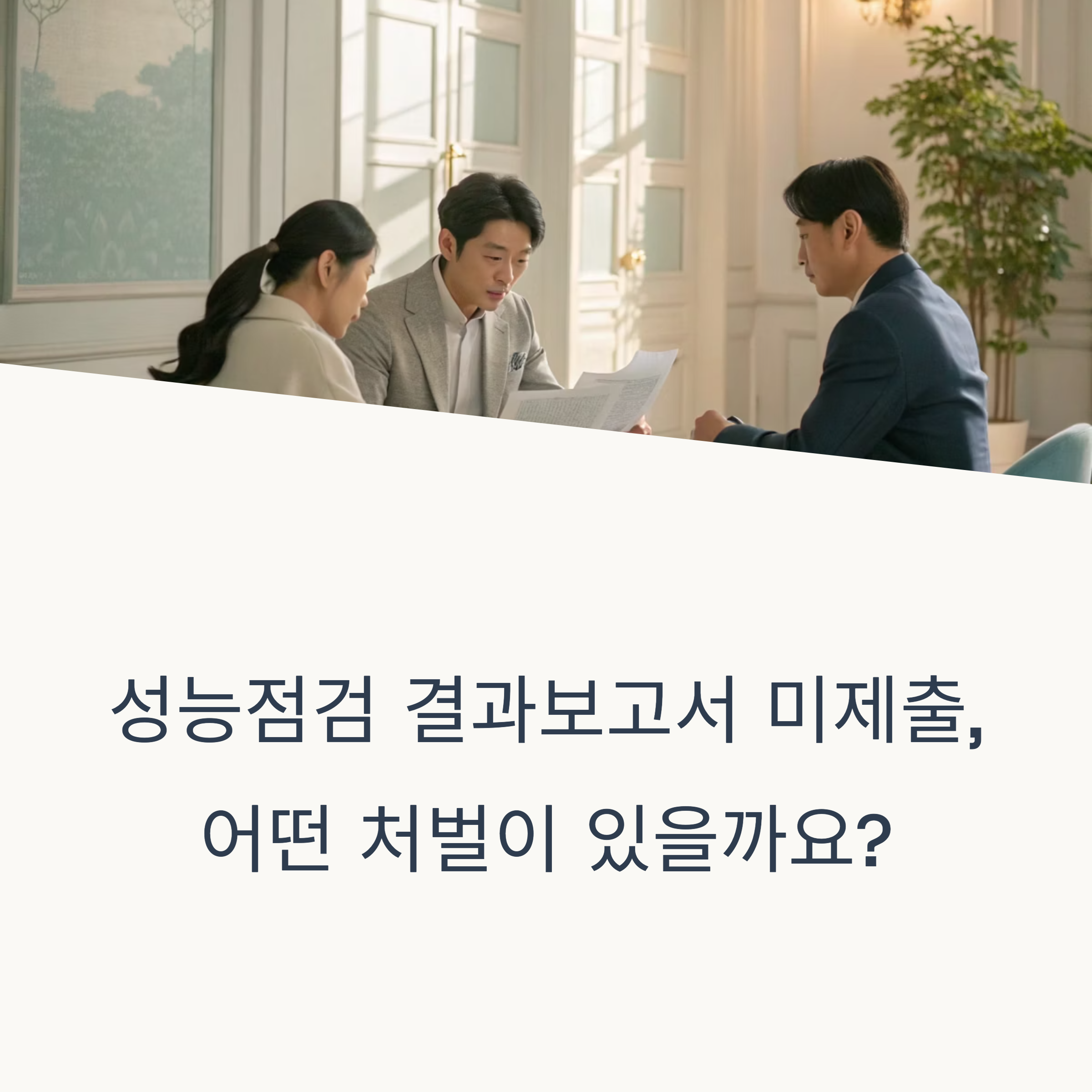 성능점검 결과 행정 처분