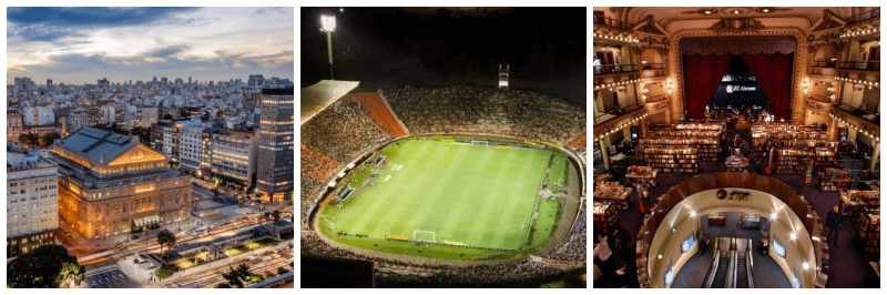 아르헨티나 콜론 극장, 축구장, 엘 아테네오 서점 사진