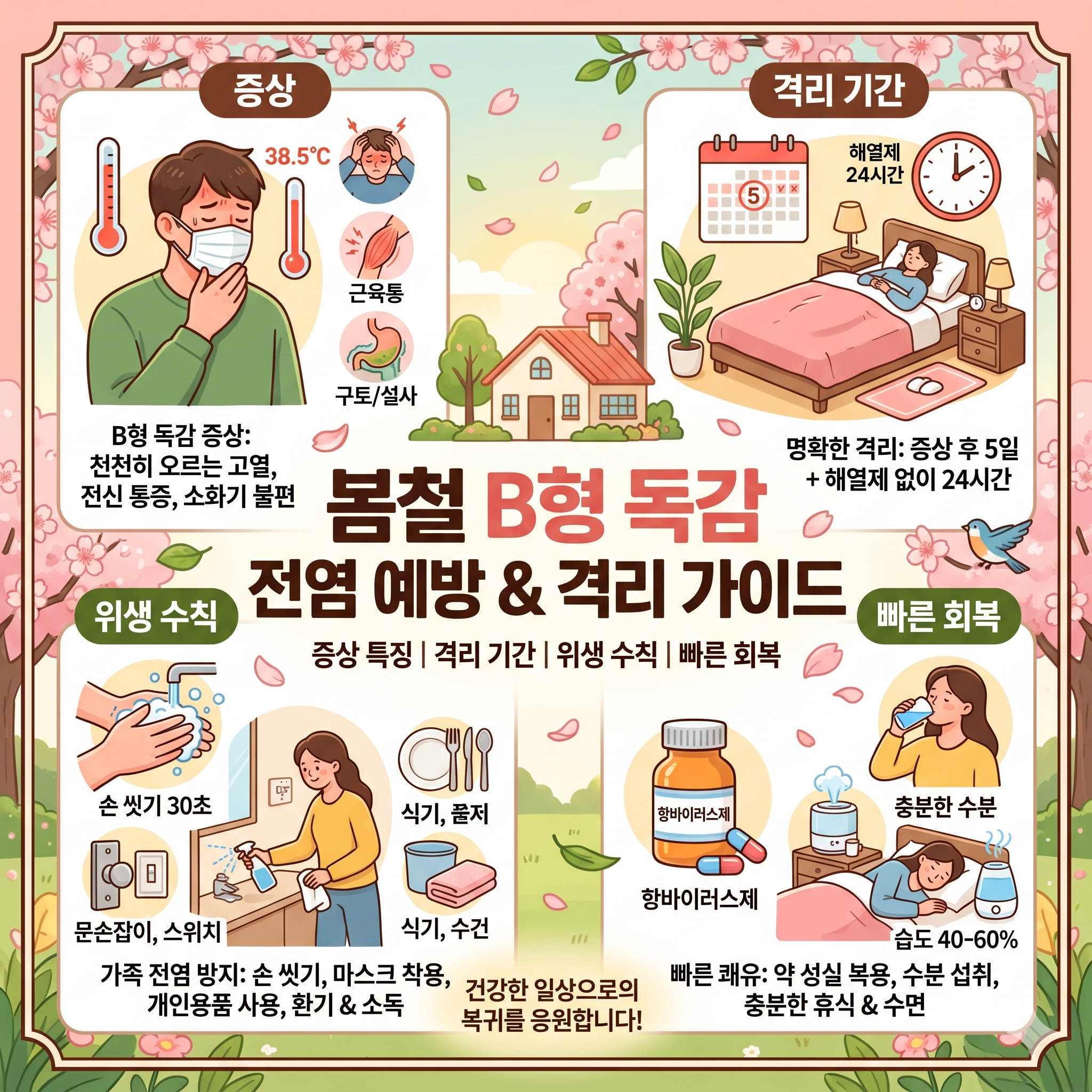 B형 독감 격리기간과 전염성 관리 및 완벽하게 회복하는 방법