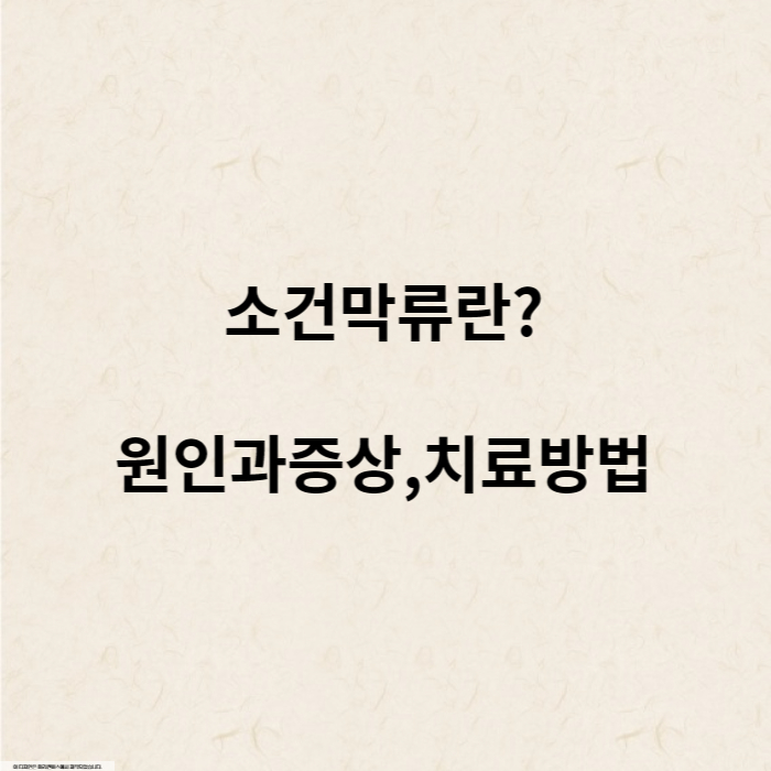 소건막류 원인과증상&#44;치료방법