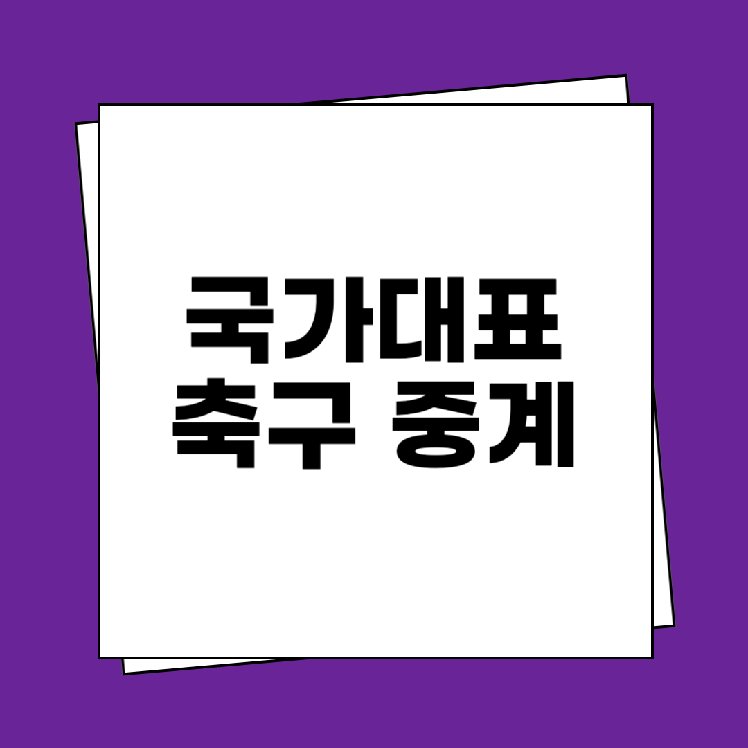 국가대표 축구 중계