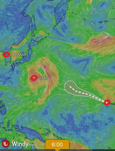 윈디앱-태풍경로확인