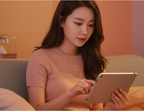 식이섬유 많은 음식 등에 대해 자료를 검색하는 모습 3