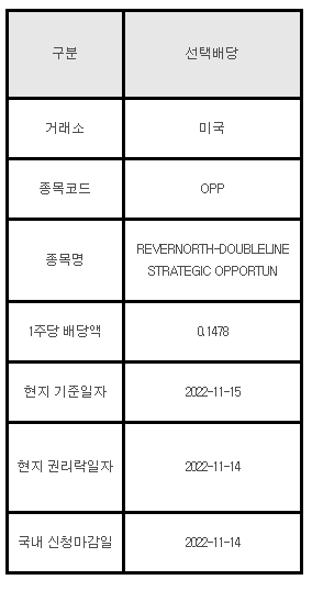 미국주식 선택배당 안내 OPP