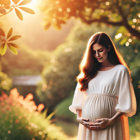 자연분만 혹은 제왕절개 만삭 여성 사진