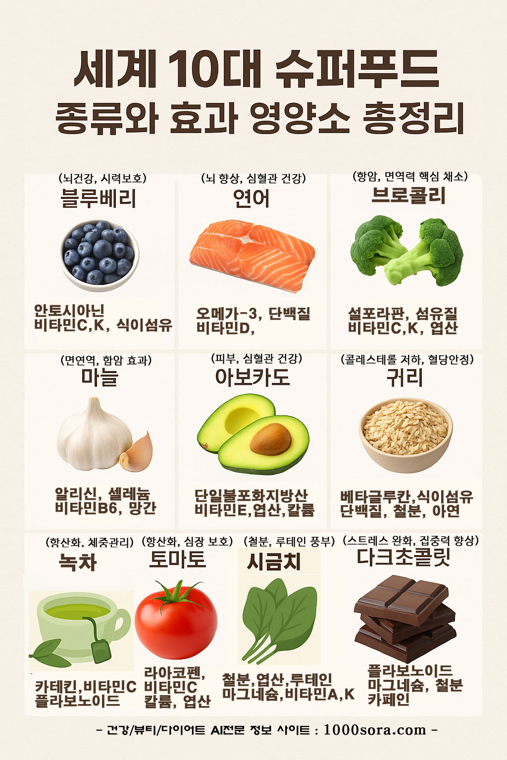 세계10대 슈퍼푸드 영양소