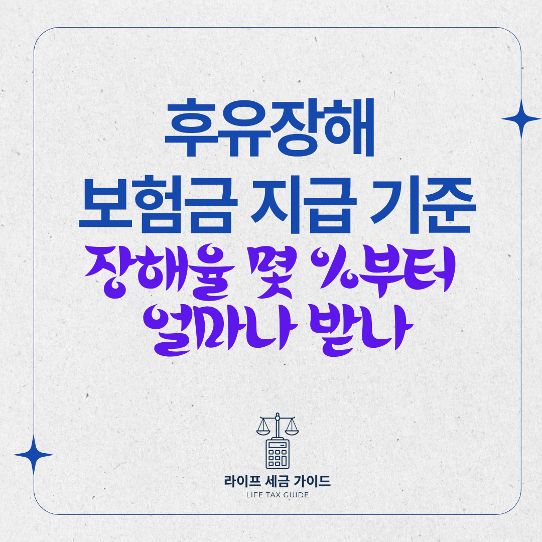 후유장해 보험금 지급 기준 – 장해율 몇 %부터 얼마나 받나