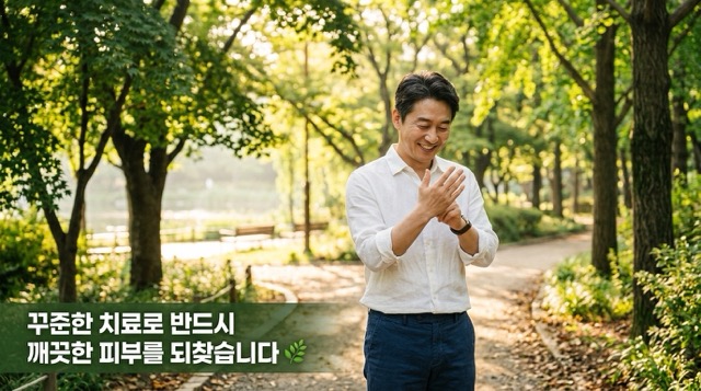 사마귀 치료 완료 후 깨끗한 피부 건강한 일상 회복 마무리 이미지