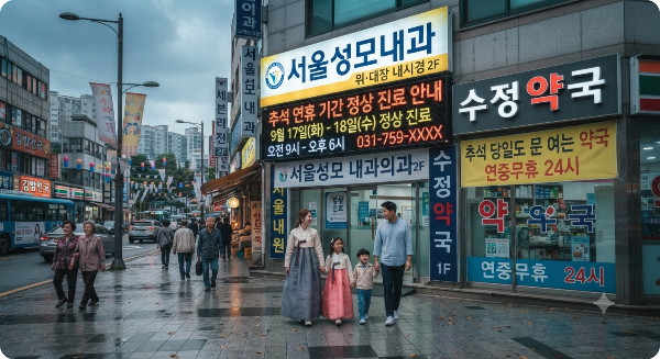 추석 연휴 문 여는 병의원약국 이미지