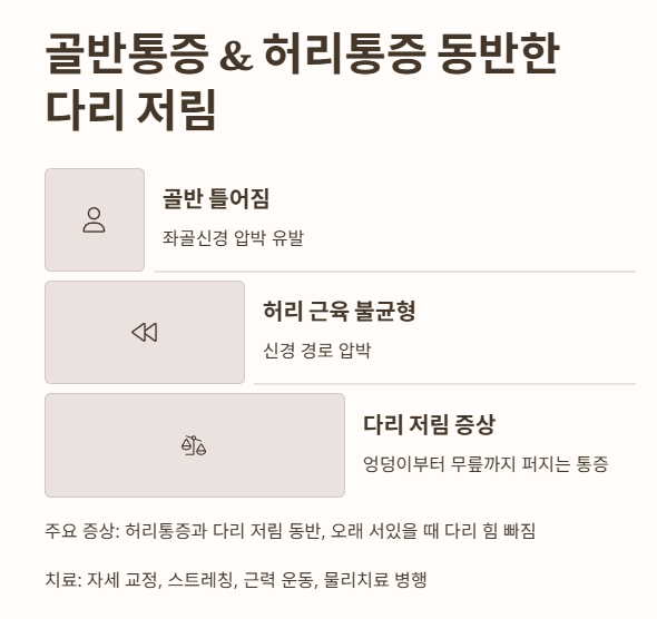 골반통증 &amp; 허리통증 동반한 다리 저림