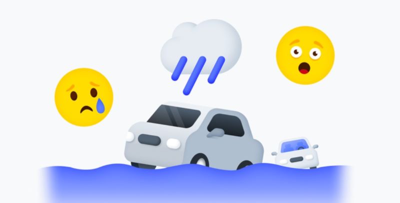 폭우침수 차보상 일러스트 이미지