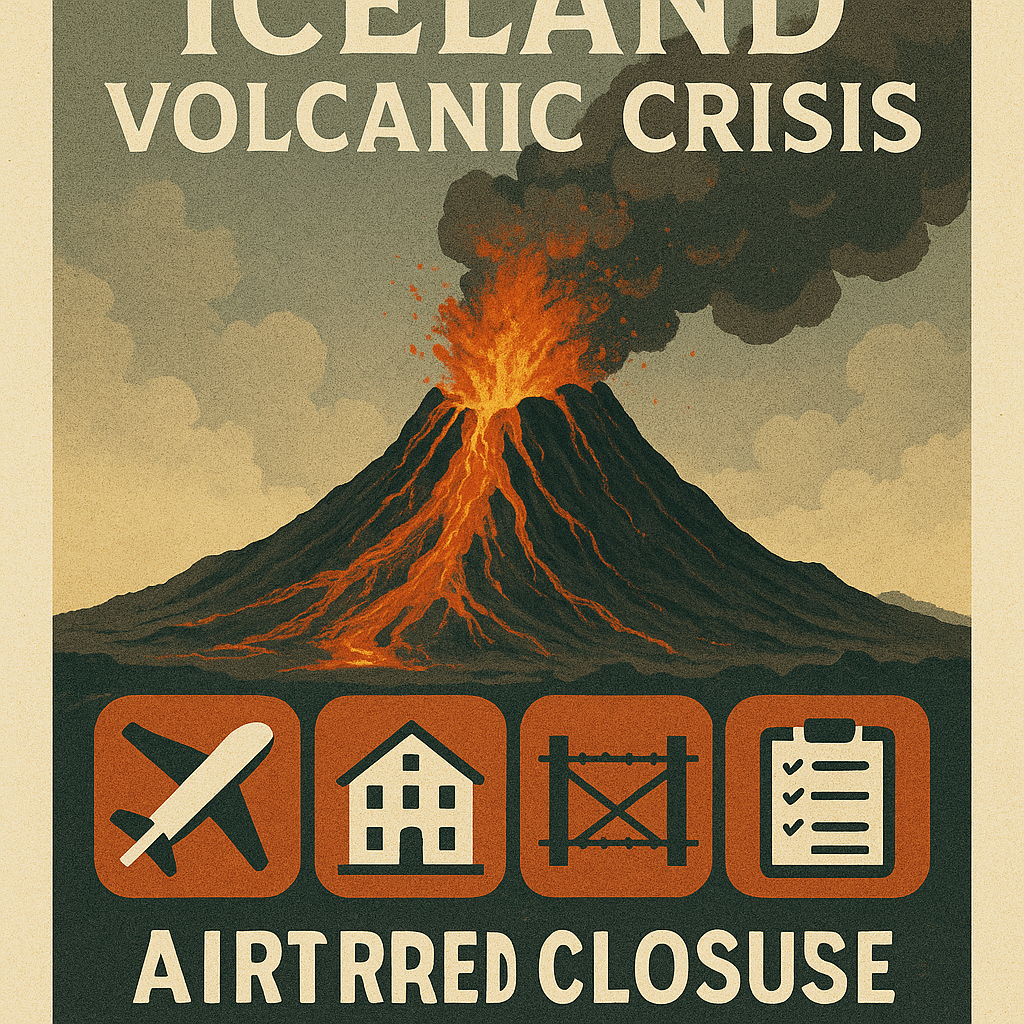 아이슬란드 화산 폭발 포스터 사진