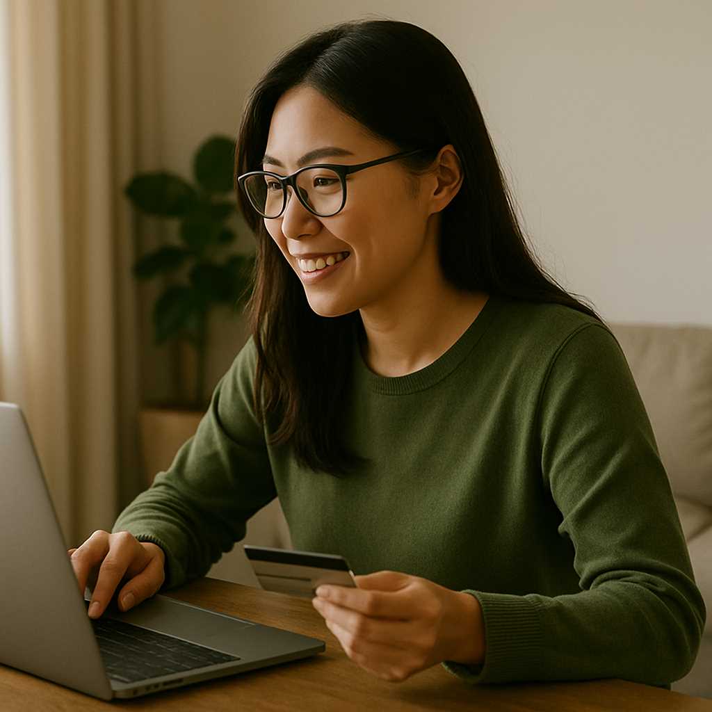 노트북 앞에서 예약하는 여자의 모습