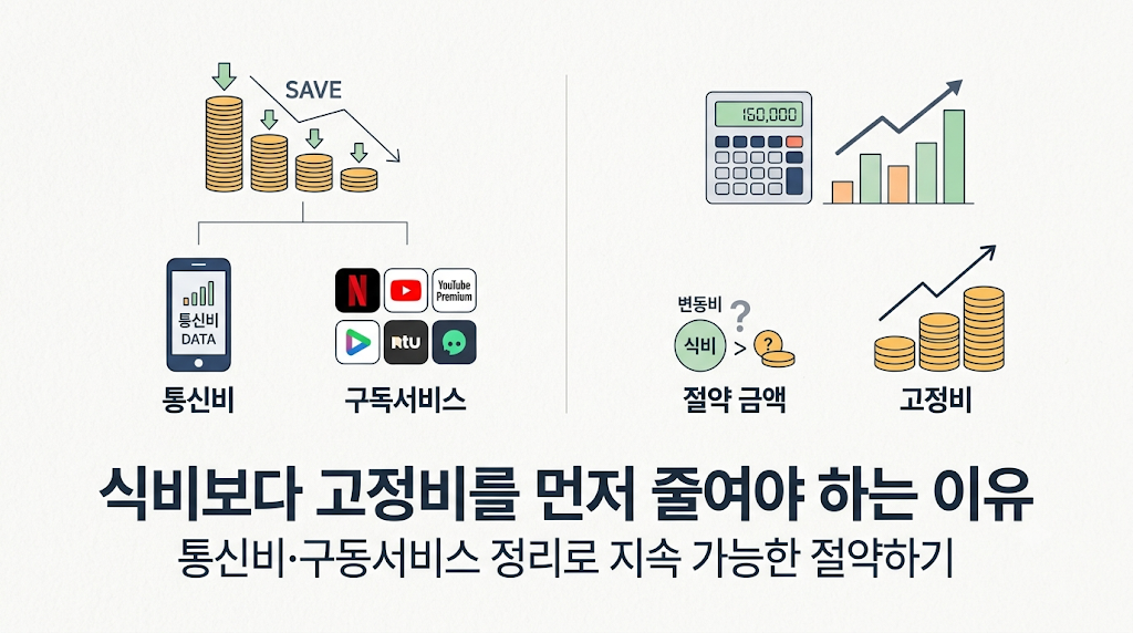 식비보다 고정비를 먼저 줄여야 하는 이유(변동비 절약, 통신비, 구독서비스 정리)