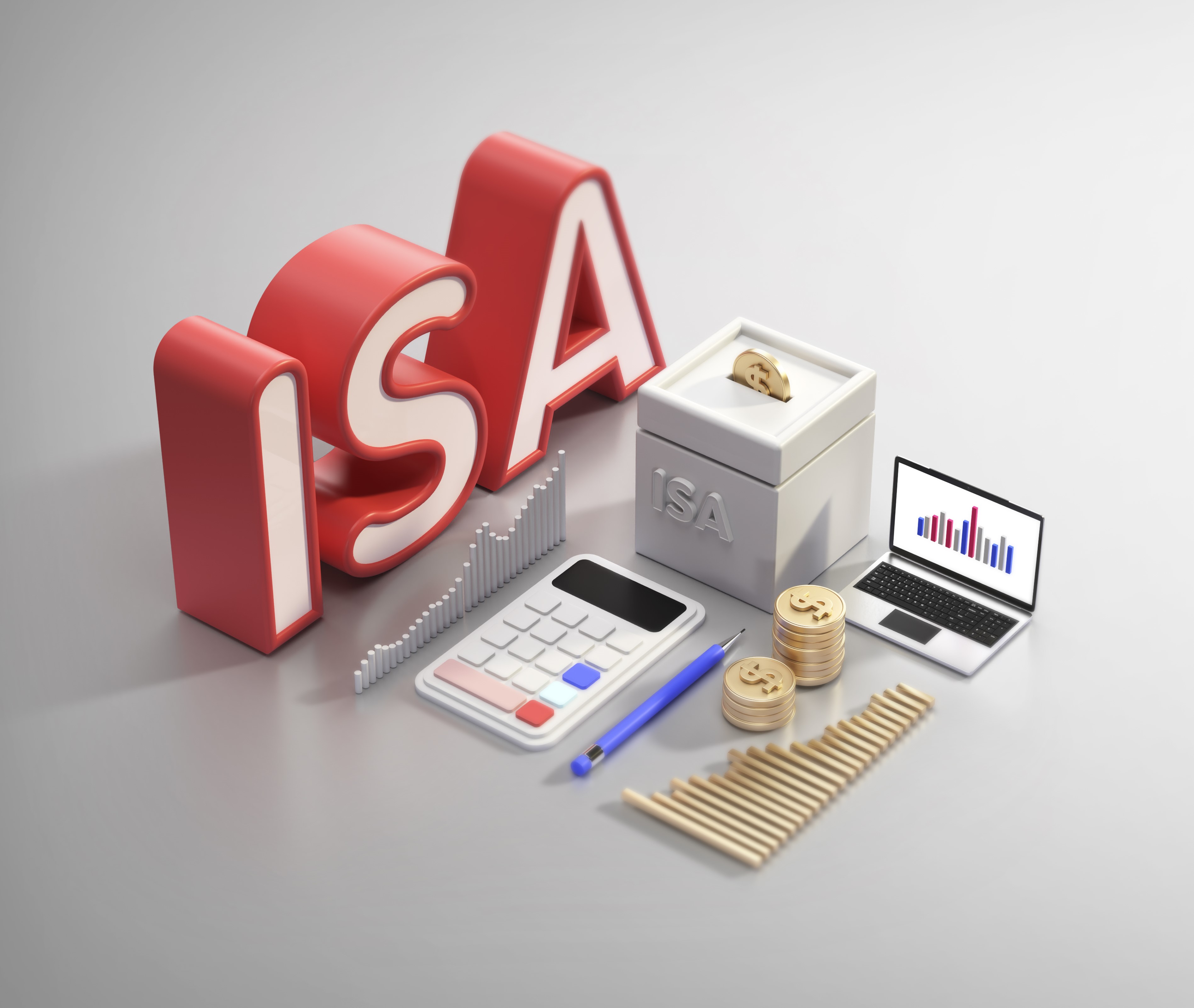 ISA 계좌의 절세 혜택과 재테크 활용 방법을 상징하는 3D 금융 그래픽 이미지