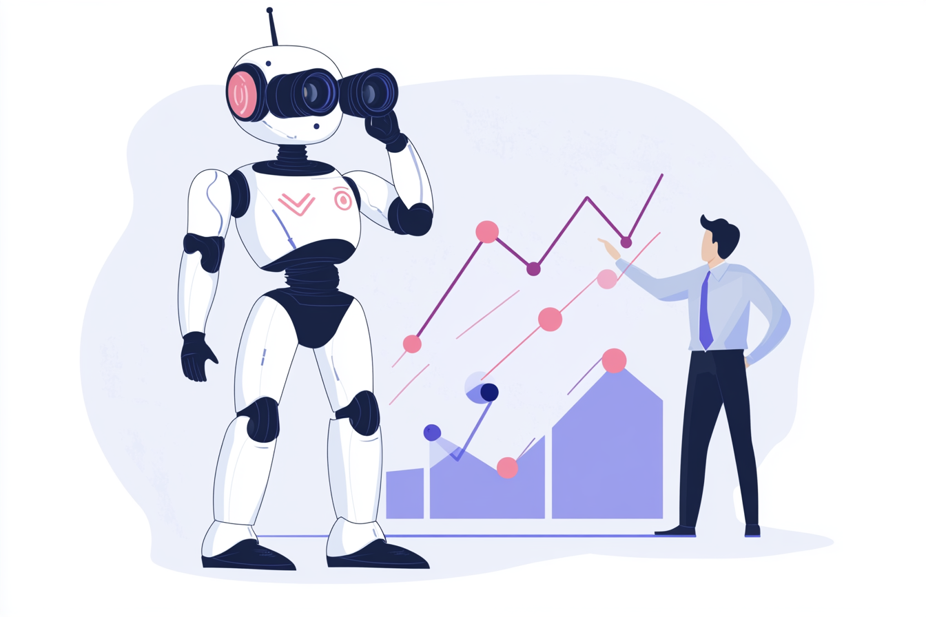 AI와 사람 경제 지표 일러스트레이터