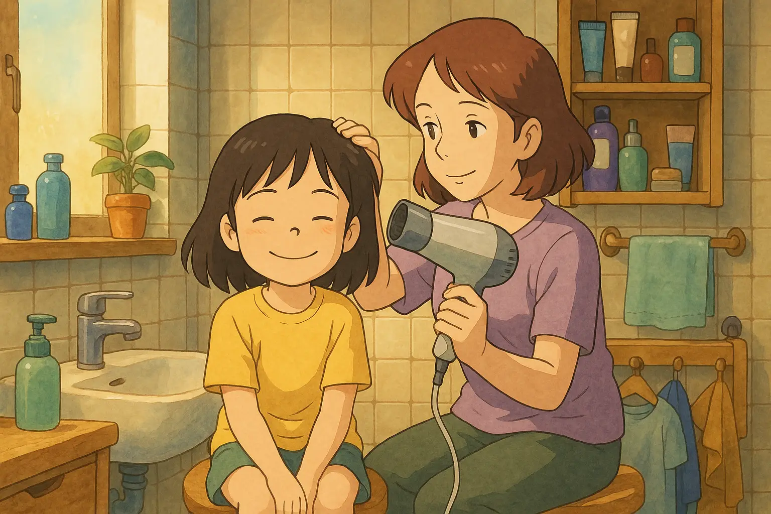 시나리오 문단 : "엄마, 이제 머리 안 간지러워"