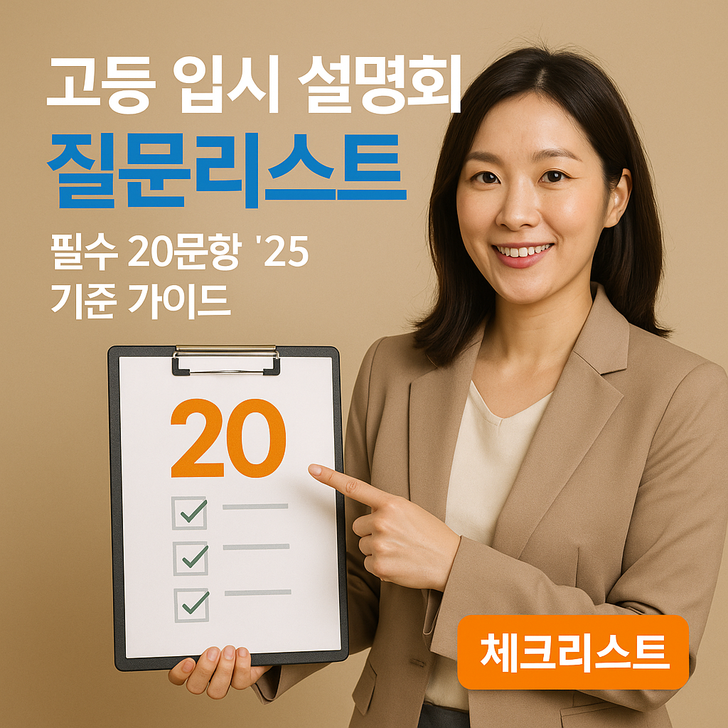 고등 입시 설명회 질문리스트 | 필수 20문항 ’25 기준 가이드