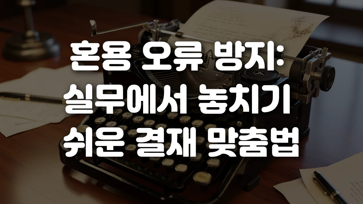 혼용 오류 방지 실무에서 놓치기 쉬운 결재 맞춤법