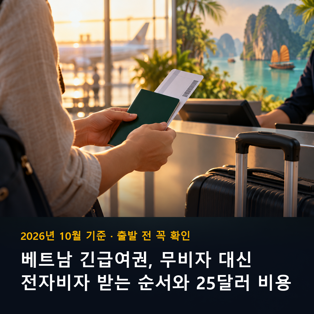 베트남 긴급여권 무비자 대신 전자비자 받는 순서 표지