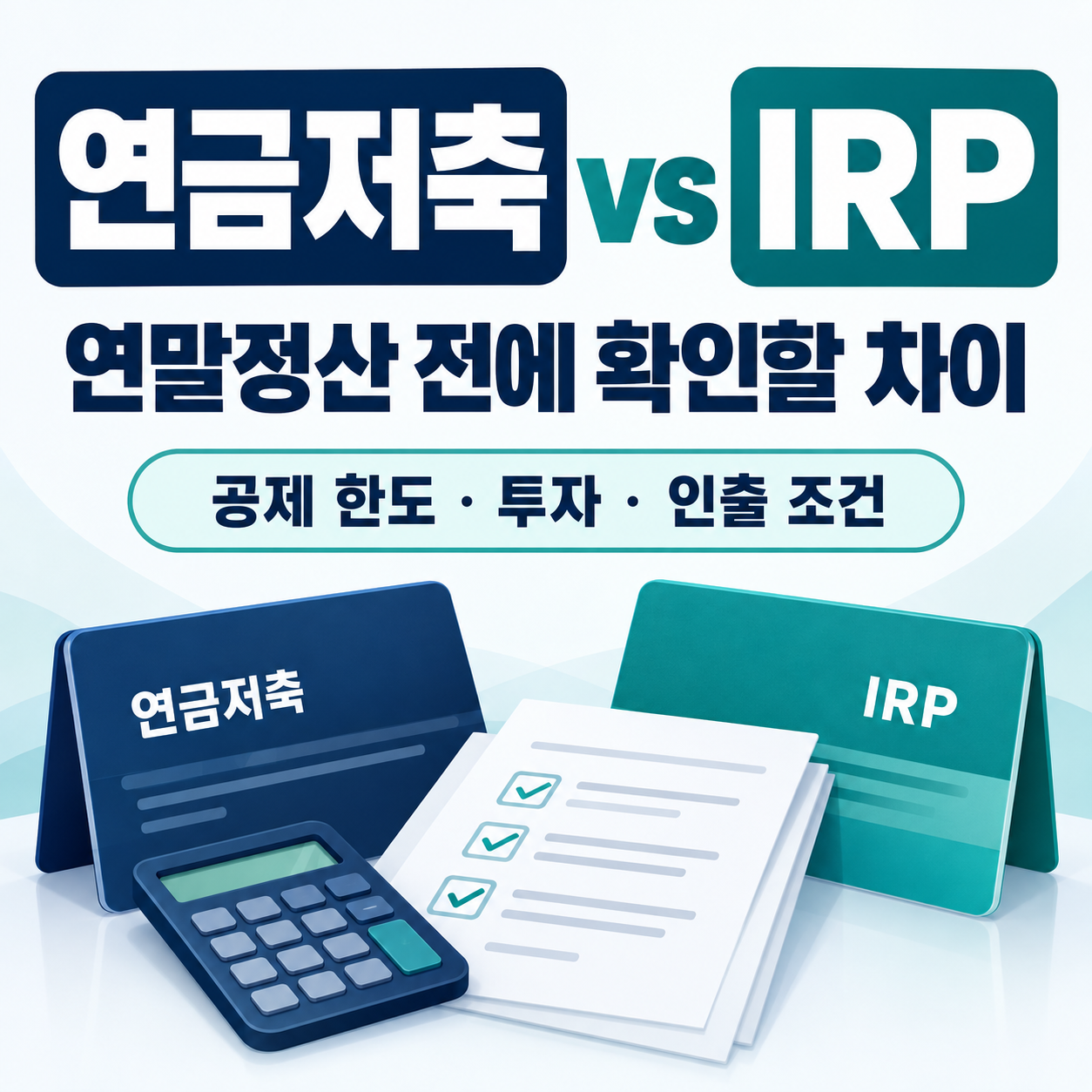 연금저축과 IRP 비교: 공제 한도, 투자, 인출 조건