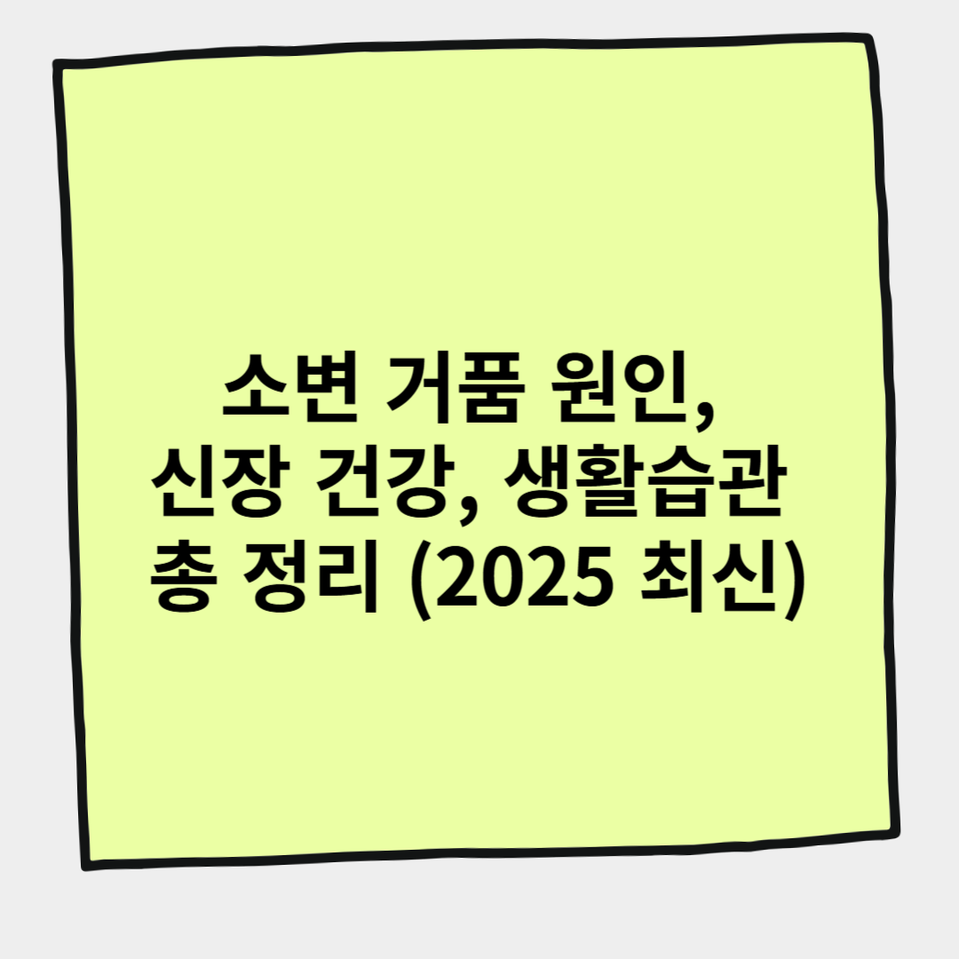 소변 거품 원인, 신장 건강, 생활습관 총 정리 (2025 최신)