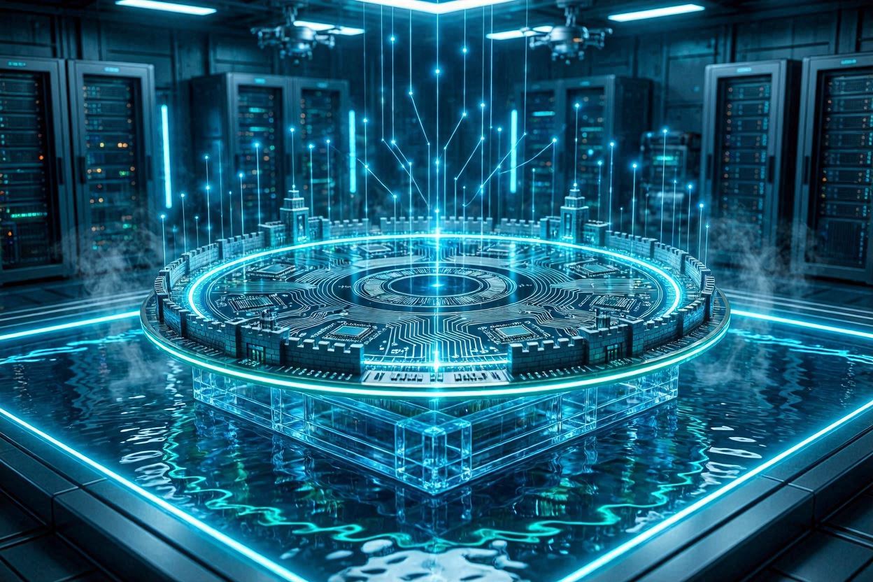 HBM4 기술로 독점적 해자(Moat)를 구축하고 있는 SK하이닉스의 위상을 시각화한 이미지.