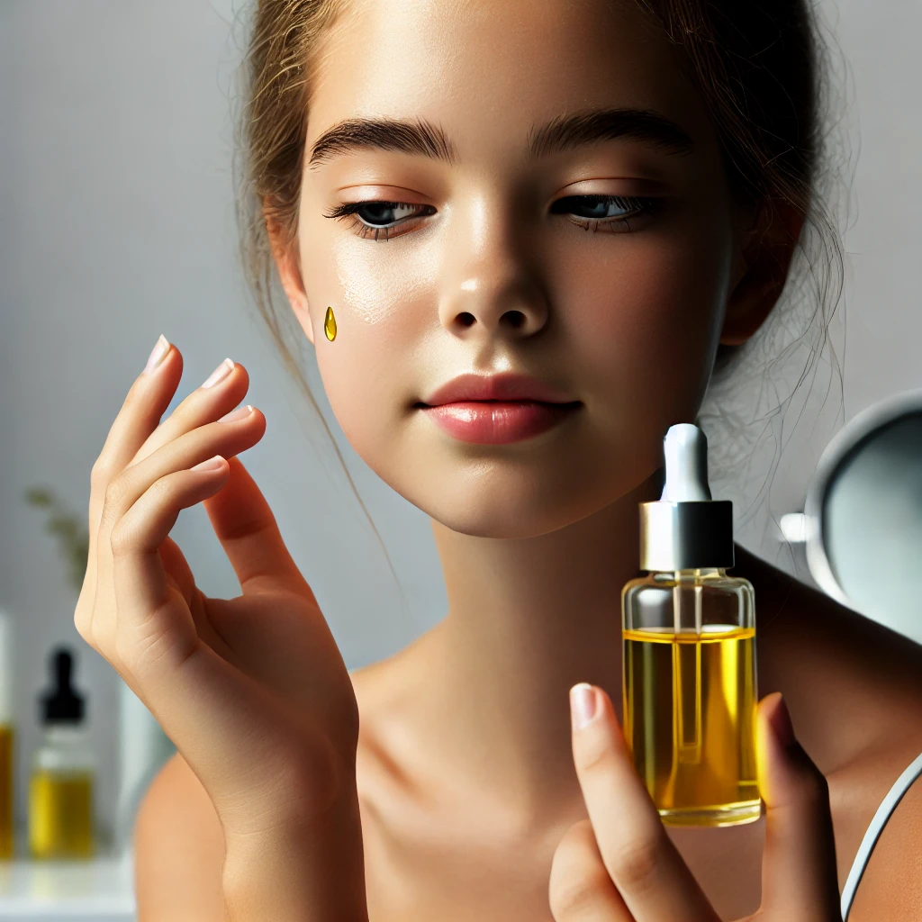 천연팩을 바르는 소녀 사진