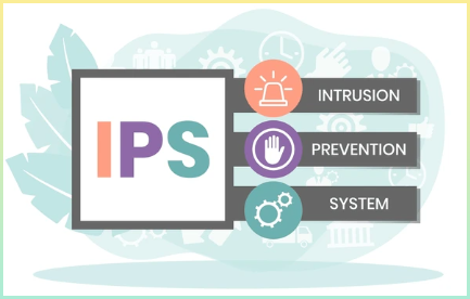 IPS - Intrusion Prevention System 약어. 비즈니스 컨셉 배경. 벡터 일러스트 컨셉과 키워드 및 아이콘. 웹 배너, 전단지, 랜딩 페이지에 대한 아이콘과 함께 글자 그림