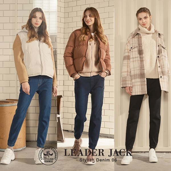 리더잭 풀스트링 기모 조거핏 데님팬츠 3종