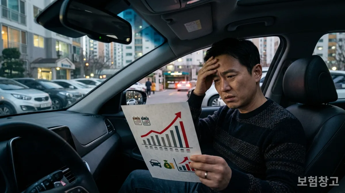 자동차보험료 인상에 걱정하는 한국인 운전자