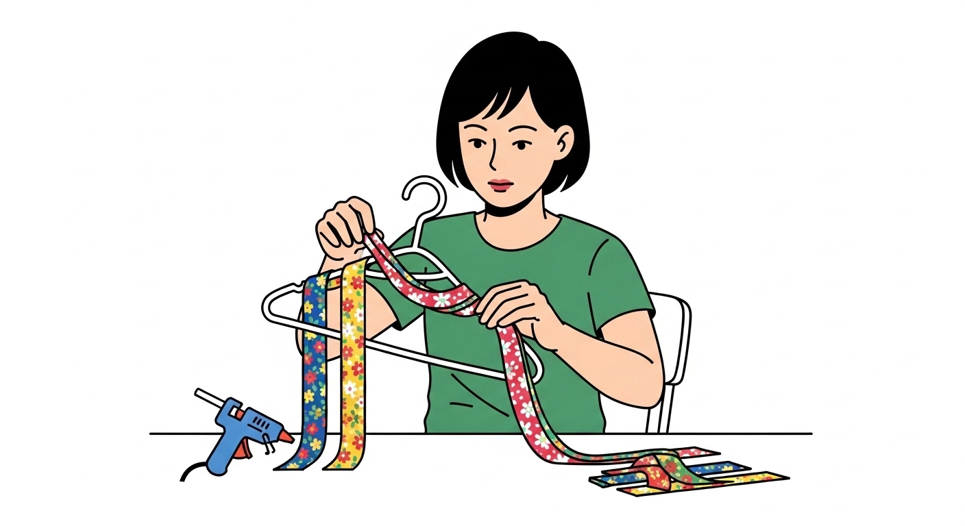 세탁소 옷걸이의 환골탈태! 자투리 천 감아서 만드는 '논슬립 패브릭 옷걸이 &amp; 감성 인테리어 소품