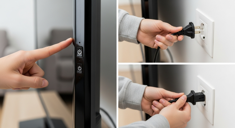 TV 전원을 끄고 플러그를 뽑습니다