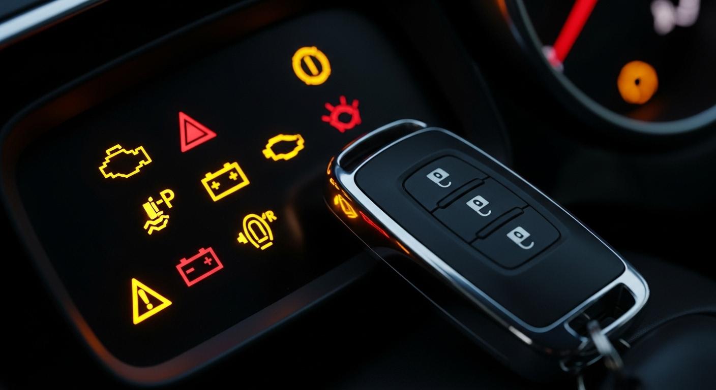 자동차 경고등 열쇠모양