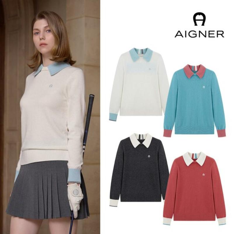 23FW 아이그너 capsule collection 여성 캐시미어 블랜디드 카라 니트 1종