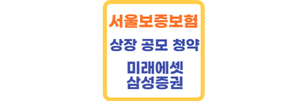 서울보증보험 상장 공모 청약