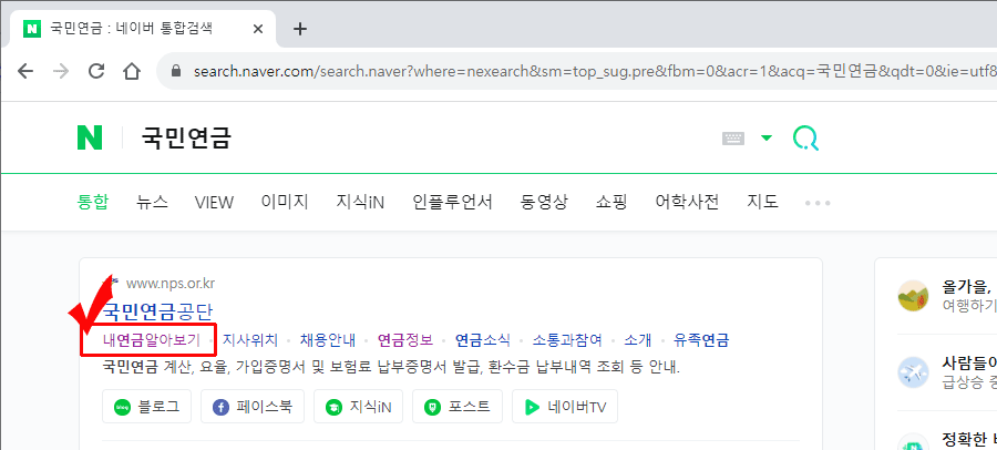 국민연금 예상수령액 조회