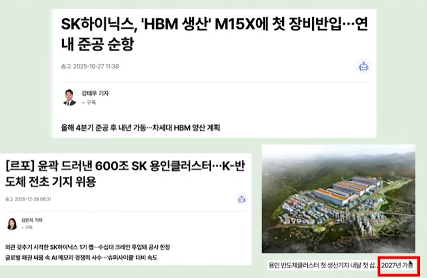 SK하이닉스 용인크러스터 2027 가동 예상