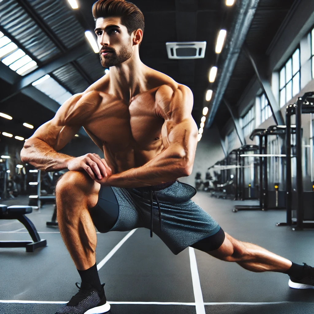 스트레칭을 하는 남성의 모습