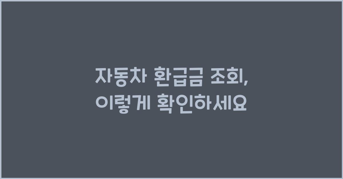 자동차 환급금 조회