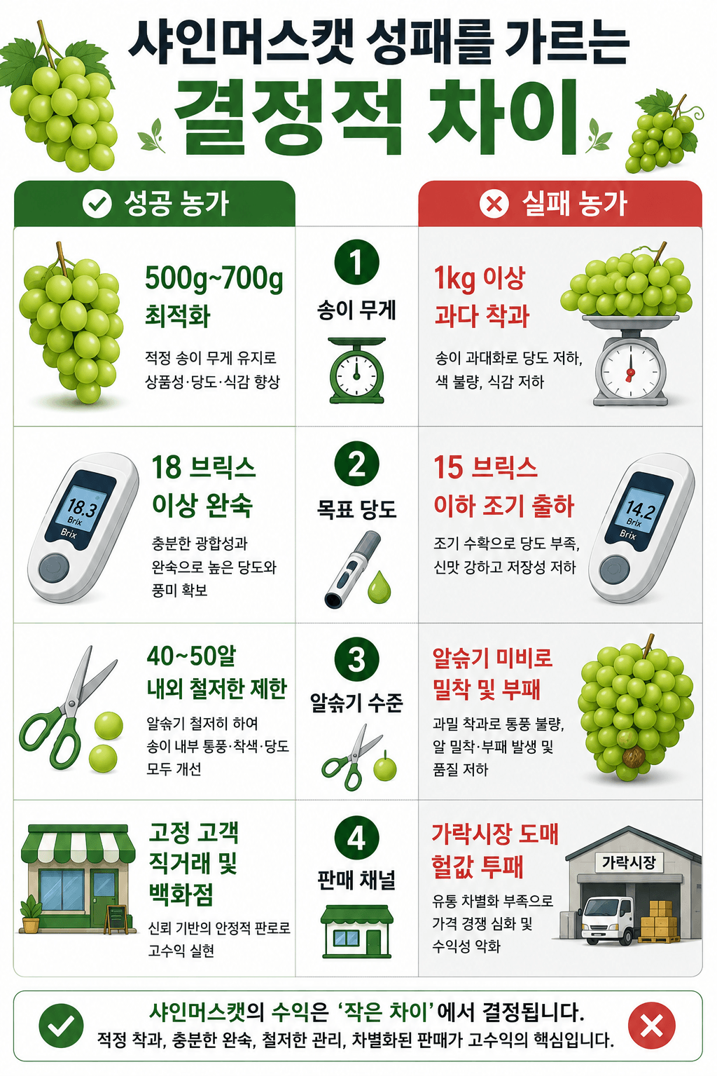 인포그래픽 샤인머스캣 성패를 가르는 결정적 차이