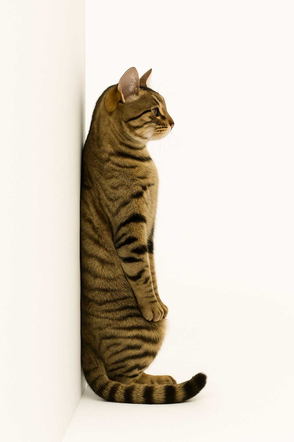 등을 벽에 붙이고 서 있는 자세