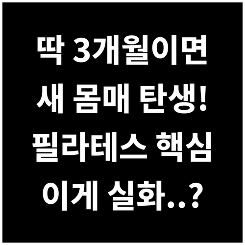 필라테스 꾸준한 수련이 만드는 3개월..