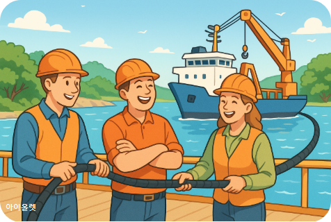 미국 해저케이블 공사 현장