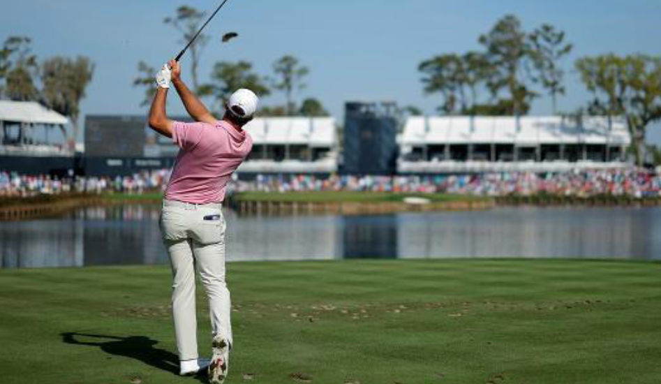 17홀에서의 티샷 사진