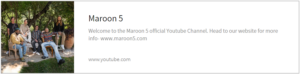 마룬5 유튜브 채널 바로가기